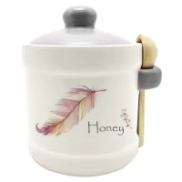 Банка для меда с деревянной ложкой ‘Флай’, Размер: 13*12см, об-м 450мл