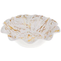 Салатник фарфоровый Волан, 20см, цвет — белый с золотом