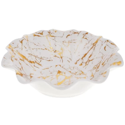 Салатник фарфоровый Волан, 20см, цвет — белый с золотом