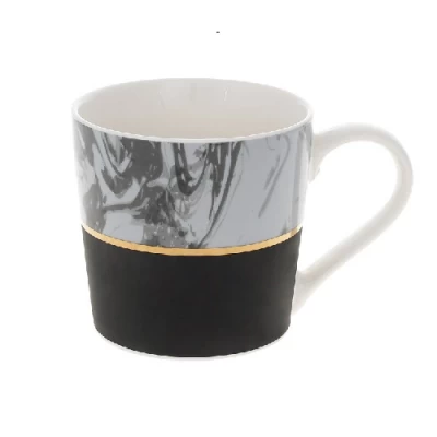 Кружка фарфоровая 350мл Серый Мрамор