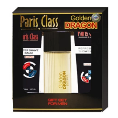 Набор туалетная вода PARIS CLASS GOLDEN DRAGON 100 мл +Гель для душа 130 мл + бальзам после бритья 100 мл