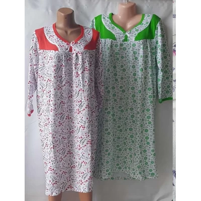 Ночная рубашка тёплая с начёсом (хлопок 100%), рукав 3/4, Размеры батал (50-60). Узбекистан Ночная рубашка тёплая с начёсом (хлопок 100%), рукав 3/4, Размеры батал (50-60). Узбекистан