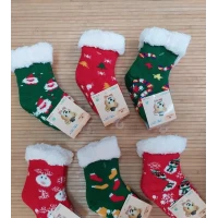 Носки новогодние на меху 0-24 мес. Турция