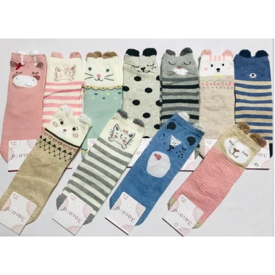 Носки с ушками и мордочками для девочек Золото, размер 25-30, 30-35, 35-39 Носки с ушками и мордочками для девочек Золото, размер 25-30, 30-35, 35-39