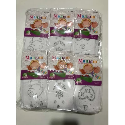 Детские белые колготки Малыш со стразами Детские белые колготки Малыш со стразами