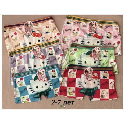 Трусики детские шортики с кошечкой на 2-7 лет Трусики детские шортики с кошечкой на 2-7 лет