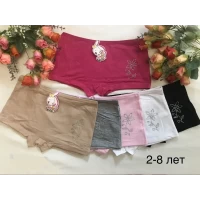 Трусики детские шортикисо стразами на 2-8 лет, хлопок