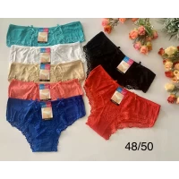 Трусы хлопковые с кружевом, размеры 48-50