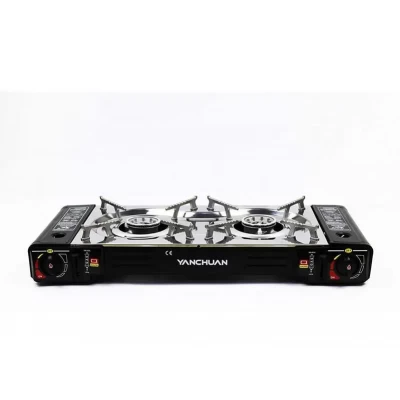 Плита портативная "YANCHUAN" 2 конфорки с адаптером (под баллон)
