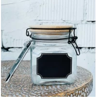 Стеклянная банка для сыпучих с доской для надписей(800мл)