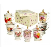 Чашка заварник с металлическим ситом и керамической ложкой (380мл)