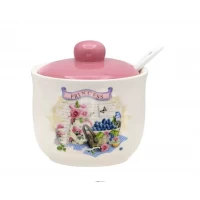 Сахарница керамическая (350мл) с керамической ложкой