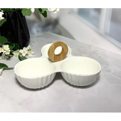 Менажница керамическая на 3секции(20,5см)