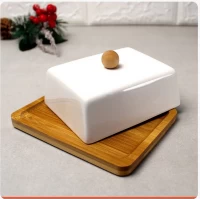 Масленица керамическая на бамбуковой подставке