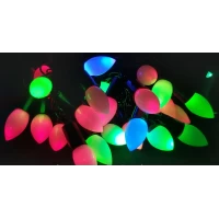 Новогодняя Светодиодная Гирлянда Нить на Елку Фигурные Капельки 28LED Мульти ч/пр (o-17a)