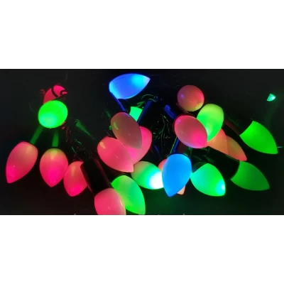 Новогодняя Светодиодная Гирлянда Нить на Елку Фигурные Капельки 28LED Мульти ч/пр (o-17a)