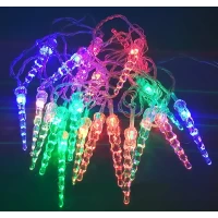 Новогодняя Гирлянда Нить 20 Led-Лампочек Фигурки Прозрачные Сосульки Мульти (o-17a)