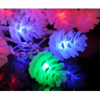 Новогодняя Светодиодная Гирлянда Нить Фигурные Цветочки 20Led Мульти пр/пр (O-17A)