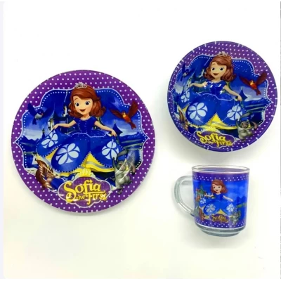 Стеклянный детский набор 3предмета София Стеклянный детский набор 3предмета София