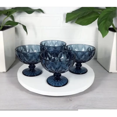 Стеклянная креманка(400мл) Сапфир (4шт)