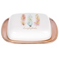 Маслёнка керамическая Плюмаж(18.5cм)