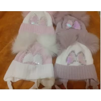 Детские шапки на флисе. Размеры 0.5-1года