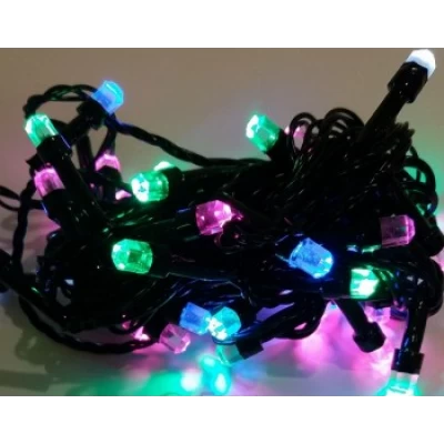 Гирлянда электрическая LED 50, светодиодная, с линзой, черный провод