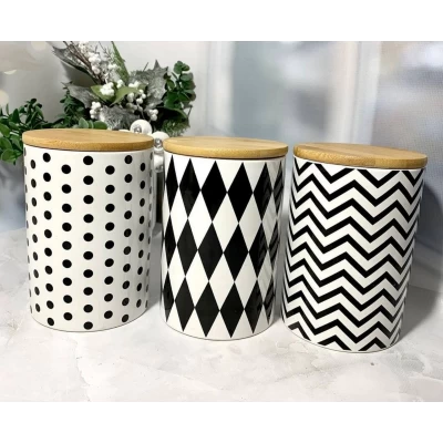 Набор банок для сыпучих (800мл) С силиконовым уплотнителем 