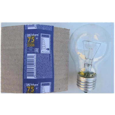 Лампа накаливания (ЛОН) 75 Вт цоколь Е27 "Искра" Львов Лампа накаливания (ЛОН) 75 Вт цоколь Е27 "Искра" Львов