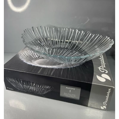 Стеклянный овальный салатник (33*26,4см) Аврора