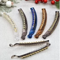 Заколка банан "Прозрачный каучук", 10 см