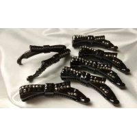 Заколка банан "Бантик страза", 10 см