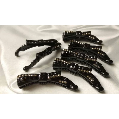 Заколка банан "Бантик страза", 10 см Заколка банан "Бантик страза", 10 см