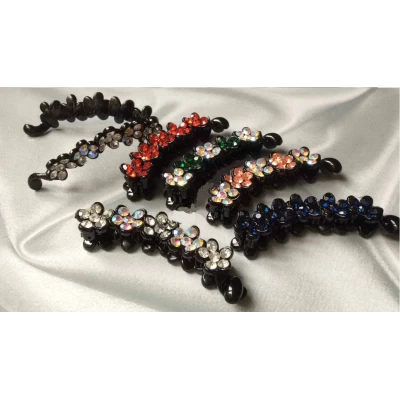 Заколка банан "Цветочный вальс", 10 см Заколка банан "Цветочный вальс", 10 см