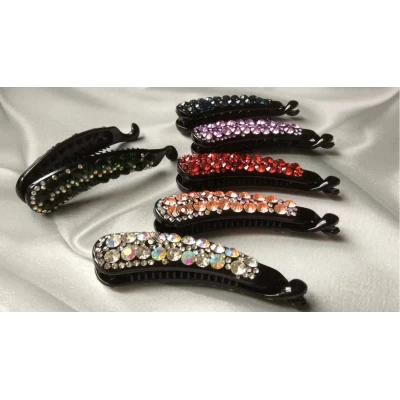 Заколка банан "Россыпь страз", 10 см Заколка банан "Россыпь страз", 10 см