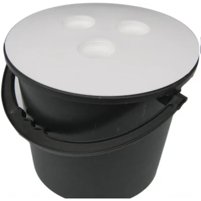 Ведро пластиковое 8 литров чёрное с крышкой "Юнипласт"
