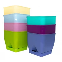 Горшок для цветов 160х160 мм квадратный с подставкой 2,7 литра