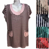 Женская туника р.5XL,6XL,7XL,8XL (56-62) микс цветов, с карманами 