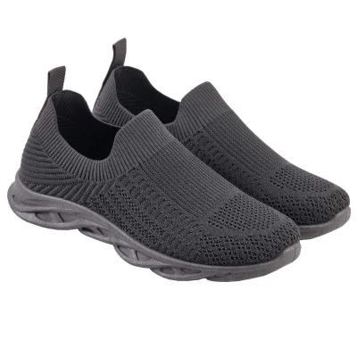 Мокасины женские текстильные, р.36-40 (Черные, Серые) Мокасины женские текстильные, р.36-40 (Черные, Серые)