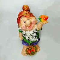 Статуэтка для сада Гном с клубникой вверх 51 см
