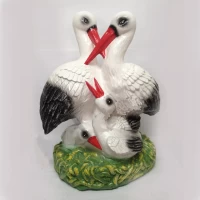 Семья аистов садовая фигура 55 см, Материал - гипс