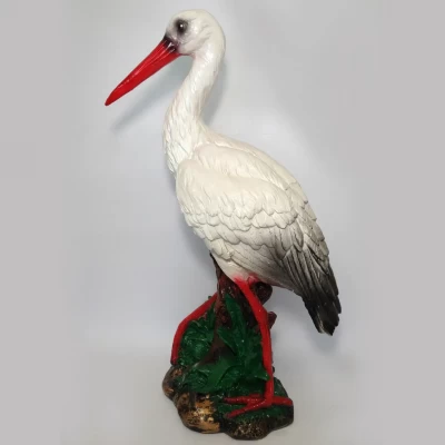 Садовая фигурка Аист стоит 55 см, Материал - гипс