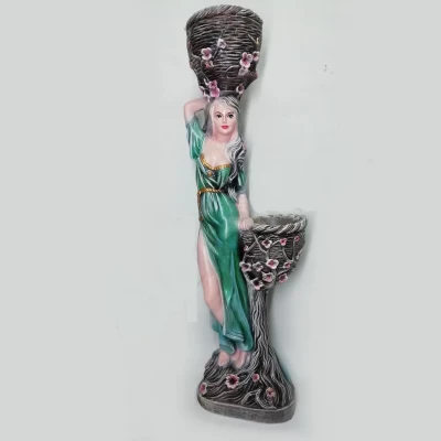 Садовая фигура Лесная нимфа с двумя кашпо 95 см, Материал - гипс