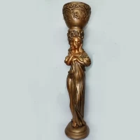 Декор для интерьера из гипса Девушка Ева с кашпо 105 см