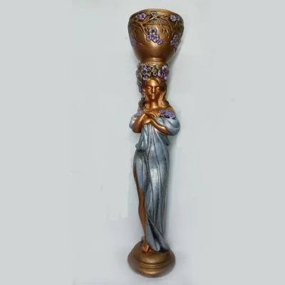 Садовый декор из гипса Девушка Ева с кашпо 105 см