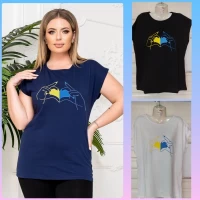 Футболка женская размеры S-XL (44-50), 2XL-4XL (52-62) Турция. Ткань хлопок 43546	