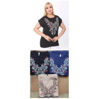 Футболка женская размеры 2XL-4XL (52-62) микс, Турция. Ткань хлопок 42217