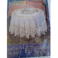 Виниловая скатерть круг 180 ажур