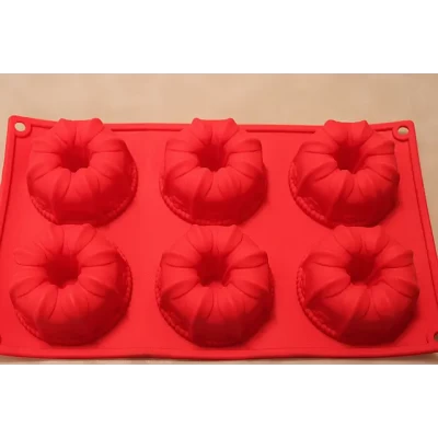 Силиконовая форма для выпечки Лотос 6.  Дл 30 см. Шир. 17.5 см