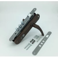 Замок врезной с ручками без секрета, Арико ЗВ-7,  три ригеля (медь, серый), 21201 (МОТОР СИЧ)